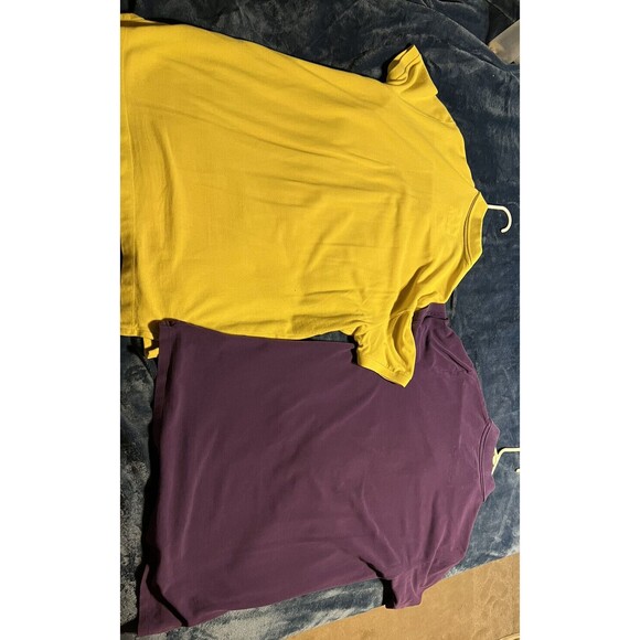 EXPRESS Mens Yellow And Purple Pique Polo Shirt - Size Large - Picture 4 of 4